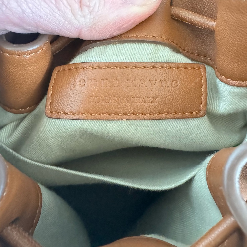 Jenni Kayne Leather Mini Drawstring Bucket Bag in Saddle - Picture 10 of 14